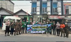 LAZISNU Lampung Selatan Dirikan Posko Peduli Dampak Abu Vulkanik GAK, Bagikan Masker Dan Air Mineral Gratis Untuk Warga Candipuro